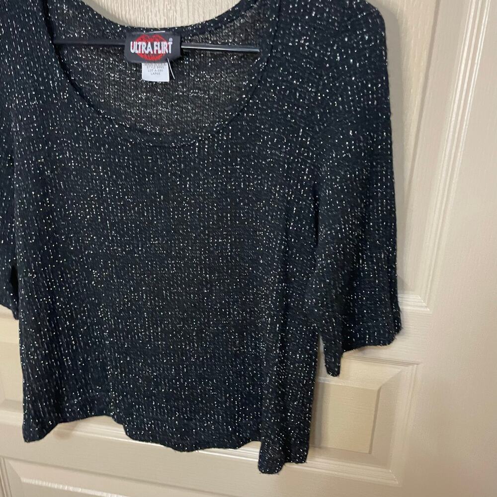 Ultra Flirt Y2k cropped Tshirt Blouse Glitter - Picture 4 of 6